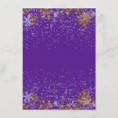 Kerstdiner Paarse Menu Sneeuwkristallen (Achterkant)