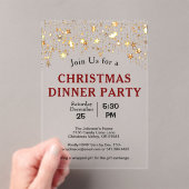 Kerstdiner Party Gold Stars Acryl Uitnodigingen (Insitu (Draagbaar))