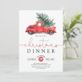 Kerstdiner /  Red Truck Holiday Party Kaart (Staand voorkant)