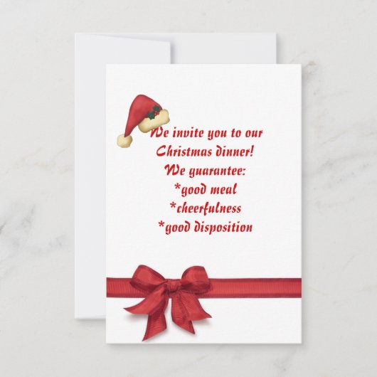 Kerstdiner, uitnodiging (Voorkant)