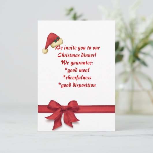 Kerstdiner, uitnodiging (Staand voorkant)