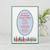 Kerstdiner Uitnodiging Feestelijke Kleuren (Staand voorkant)