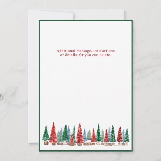 Kerstdiner Uitnodiging Feestelijke Kleuren (Achterkant)