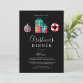 Kerstdiner Uitnodiging Kaart - 25 december (Staand voorkant)