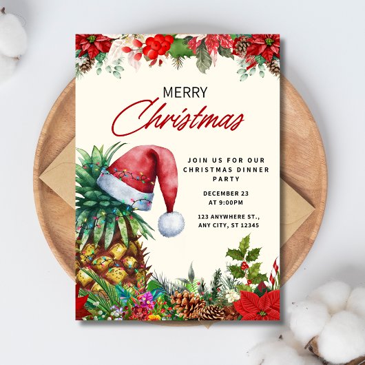 Kerstdiner Uitnodiging, Kerstfeest Kaart