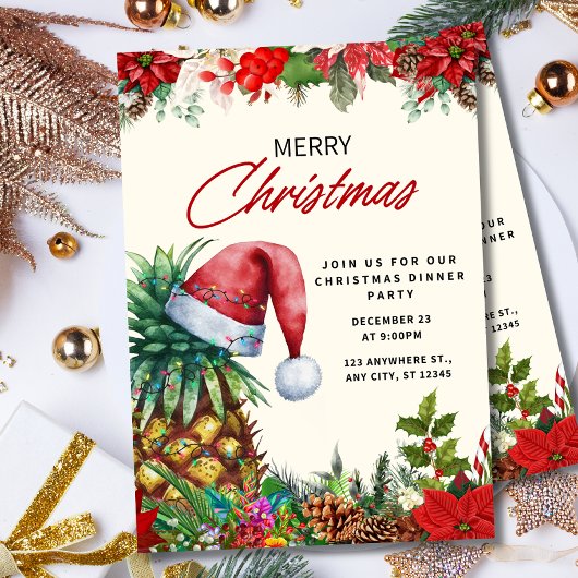 Kerstdiner Uitnodiging, Kerstfeest Kaart