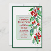 Kerstdiner Uitnodiging Vakantie Soiree (Voorkant)