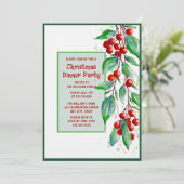 Kerstdiner Uitnodiging Vakantie Soiree (Staand voorkant)