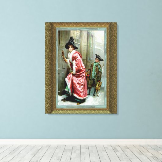 Kerstdiner verpakt Canvas (Insitu (Houten vloer))