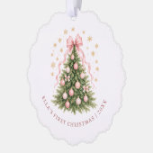 Kerstdiner voor de allerkleinsten ornament kaart (Links)