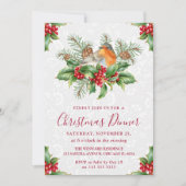 Kerstdiner voor Robin en Holly Berry Kaart (Voorkant)