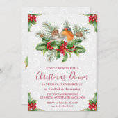 Kerstdiner voor Robin en Holly Berry Kaart (Voorkant / Achterkant)