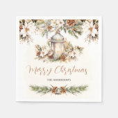 Kerstdiner White Cream Elegant Classic Servet (Voorkant)