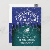 Kerstdiner Winter Wonderland Script Uitnodigen Briefkaart (Voorkant / Achterkant)