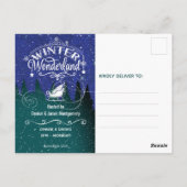Kerstdiner Winter Wonderland Script Uitnodigen Briefkaart (Achterkant)