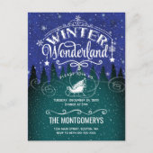 Kerstdiner Winter Wonderland Script Uitnodigen Briefkaart (Voorkant)