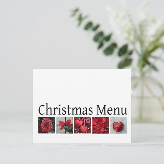 Kerstdinermenu Briefkaart (Staand voorkant)