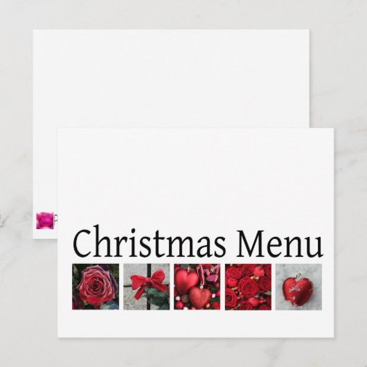 Kerstdinermenu Briefkaart (Voorkant / Achterkant)