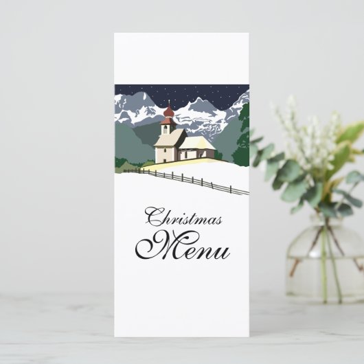 Kerstdinermenu van de Berg Kerk Menu (Staand voorkant)