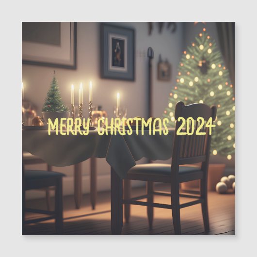 kerstdiners magnetische uitnodiging (Voorkant)