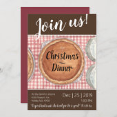 Kerstdineruitnodiging met envelop aankondiging (Voorkant / Achterkant)