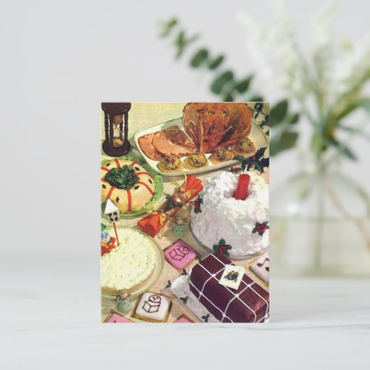 Kerstdinetafel Foto Briefkaart (Staand voorkant)