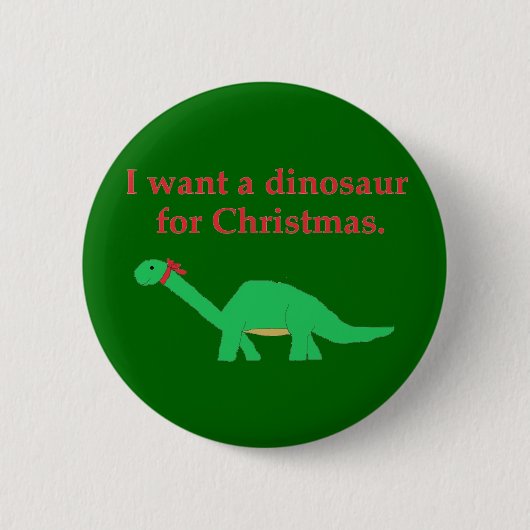kerstdinosauerspeld ronde button 5,7 cm (Voorkant)
