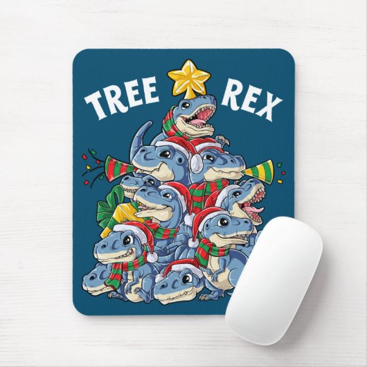 Kerstdinosaur-boom Rex Pajamas-Mannen Muismat (Met muis)
