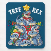 Kerstdinosaur-boom Rex Pajamas-Mannen Muismat (Voorkant)