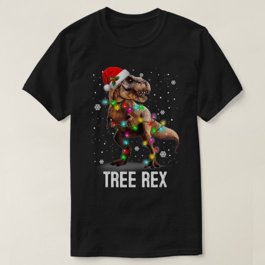 Kerstdinosaur-boom Rex Pajamas-Mannen T-shirt (Design voorkant)