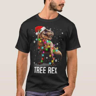 Kerstdinosaur-boom Rex Pajamas-Mannen T-shirt