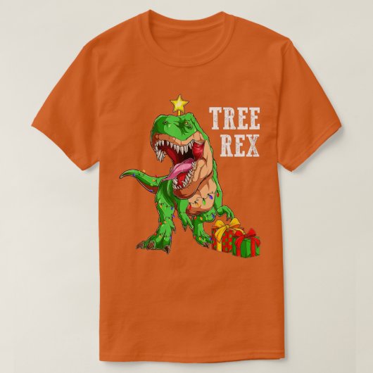 Kerstdinosaur-boom Rex Pajamas-Mannen T-shirt (Design voorkant)