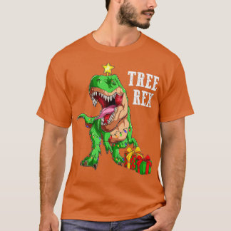 Kerstdinosaur-boom Rex Pajamas-Mannen T-shirt