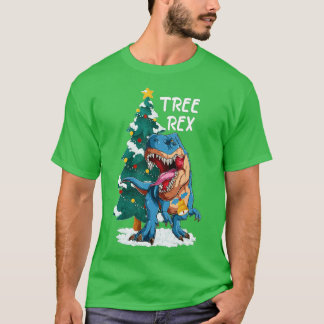 Kerstdinosaur-boom Rex Pajamas-Mannen T-shirt