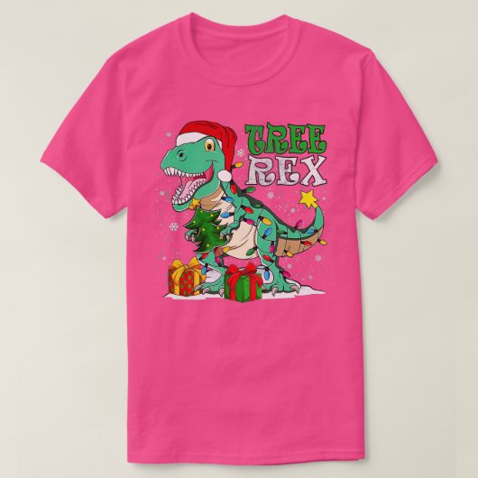 Kerstdinosaur-boom Rex Pajamas-Mannen T-shirt (Design voorkant)