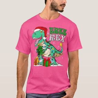 Kerstdinosaur-boom Rex Pajamas-Mannen T-shirt
