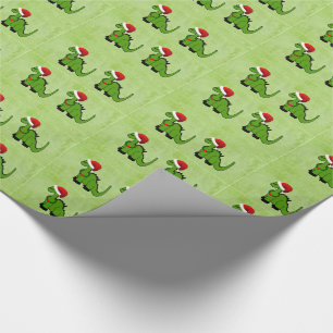 Kerstdinosaur Cadeaupapier
