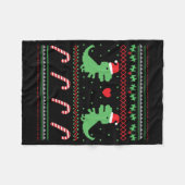 Kerstdinosaur Fleece Deken (Voorkant (Horizontaal))