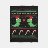 Kerstdinosaur Fleece Deken (Voorkant)