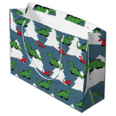 Kerstdinosaur Groot Cadeauzakje (Achterkant Gekanteld)