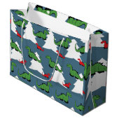 Kerstdinosaur Groot Cadeauzakje (Voorkant Gekanteld)