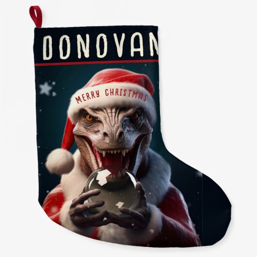 Kerstdinosaur Grote Kerstsok (Voorkant)