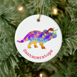 Kerstdinosaur Keramisch Ornament