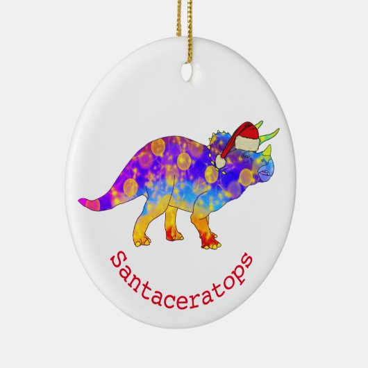 Kerstdinosaur Keramisch Ornament (Rechts)