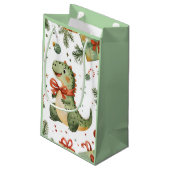 Kerstdinosaur Klein Cadeauzakje (Achterkant Gekanteld)