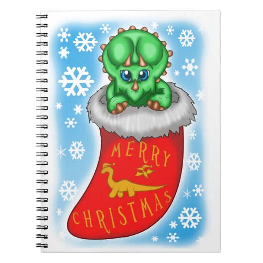 Kerstdinosaur Notitieboek (Voorkant)
