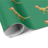 kerstdinosaur Raptor Cadeaupapier (Rol Hoek)