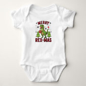 Kerstdinosaur Romper (Voorkant)