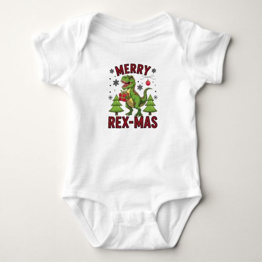 Kerstdinosaur Romper (Voorkant)