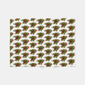 Kerstdinosaur Snowflake Fleece Blanket (Voorkant (Horizontaal))